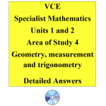 2016 VCE Specialist Mathematics Units 1 and 2 - AOS4 - Geometry, measurement and trigonometry